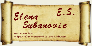 Elena Subanović vizit kartica